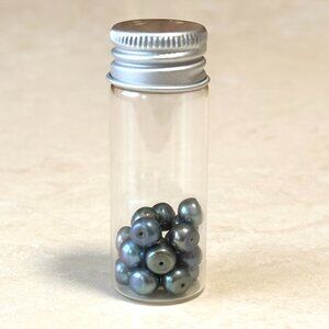 2/$20, Small Glass Bottle w/ Genuine Peacock Freshwater Pearls